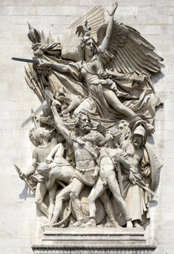 Bas -relief "La Marseillaise", de Fran&ccedil;ois Rude, sur l'Arc de Triomphe &agrave; Paris
