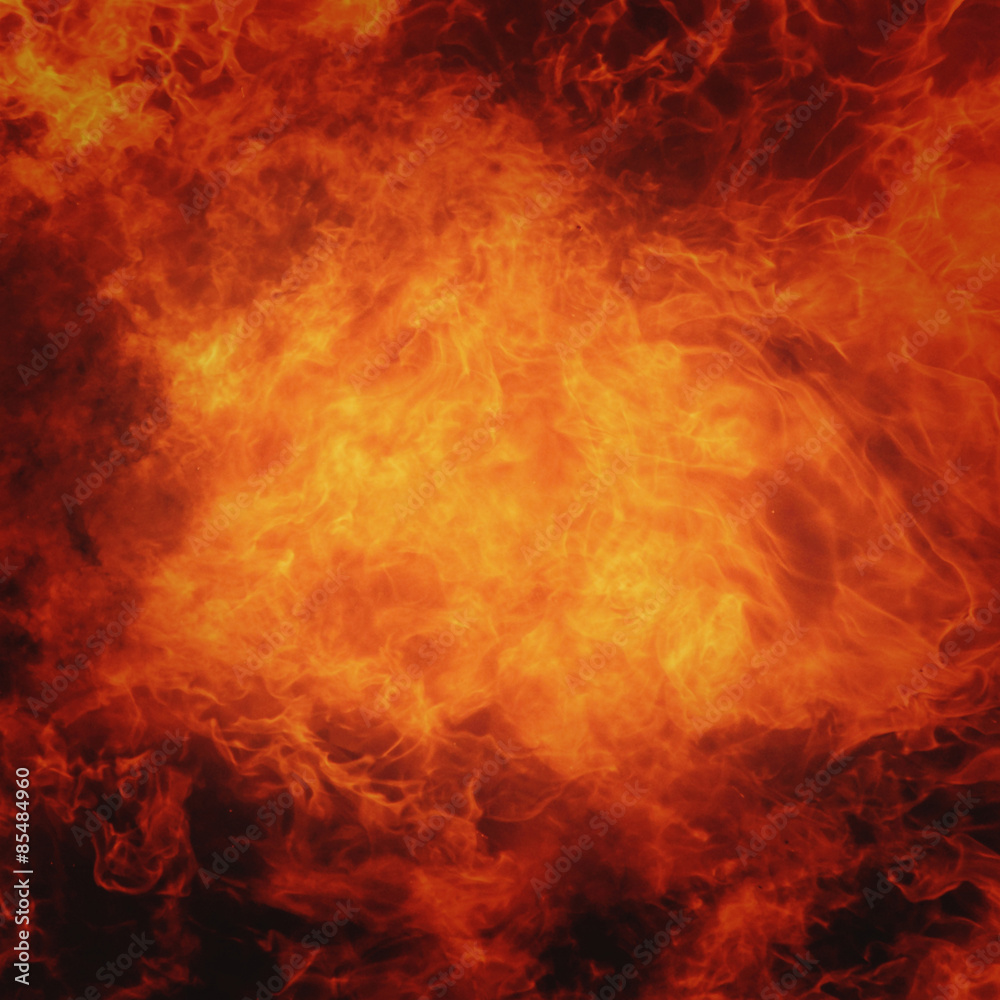 Poster fire background as a symbol of hell and inferno