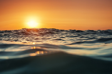 Sea wave close up, low angle view