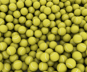 The green balls. Balls for tennis. 3D.
