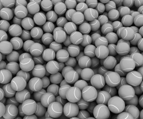 The gray balls. Balls for tennis. 3D.