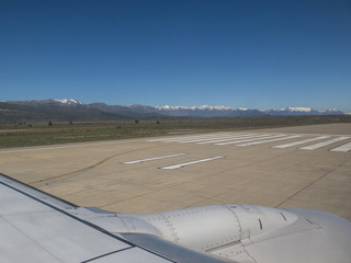 Airplane taxiing in Bariloche, Argentina (Alta Patagonia)