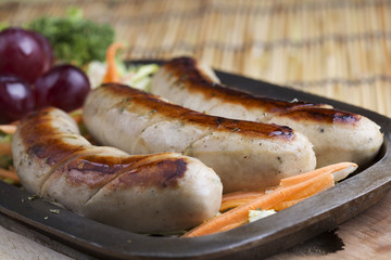 Grill Sausage and vegetables