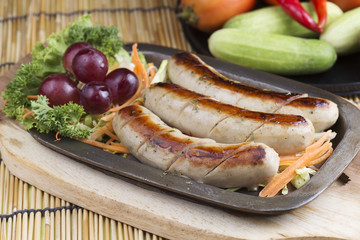 Grill Sausage and vegetables