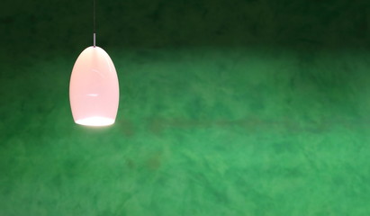 Light and Green Wall – Green background with stylish modern hanging 