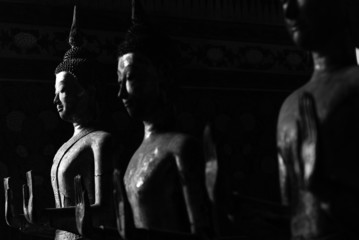 Fototapeta na wymiar Black and White Buddha Statue