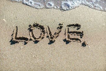 Letter, love, beach.