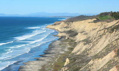 Seaside cliff along the coast of Southern California 