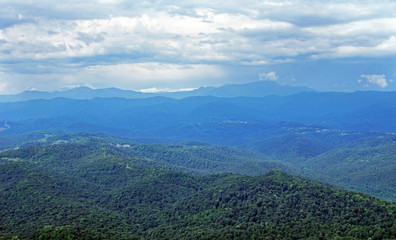 Wooded Caucasian mountains in neighborhoods the city of Sochi in Russia