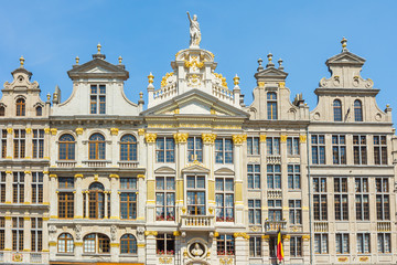 Fototapeta na wymiar Guildhalls at the Grand Place in Brussels, Belgium