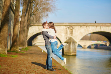 Romantic dating couple in Paris