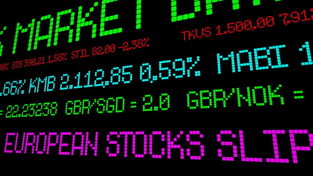 Stock market ticker 