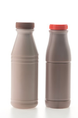 Chocolate Milk bottle isolated on white