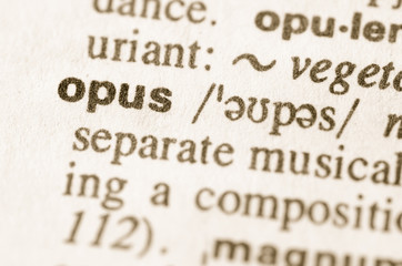 Obraz premium Dictionary definition of word opus