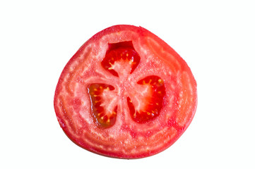 Half tomato isolated on white background
