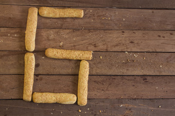 letra del abecedario echa de pan