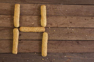 letra del abecedario echa de pan