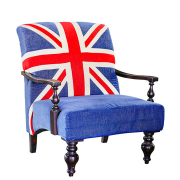 Vintage Chair With The Union Jack Printed