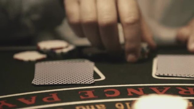 Black Jack Card Slow Motion. Shoot on Digital Cinema Camera in slow motion - ProRes 422 codec.