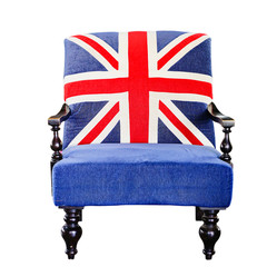 Vintage chair with the Union Jack printed