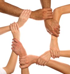 Human Hand, Unity, Multi-Ethnic Group.