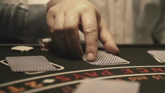 Black Jack Card Slow Motion. Shoot on Digital Cinema Camera in slow motion - ProRes 422 codec.