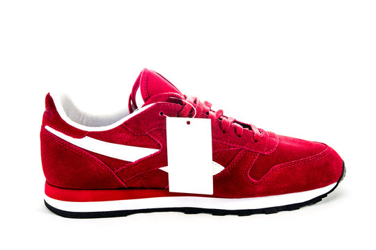 red sport shoes