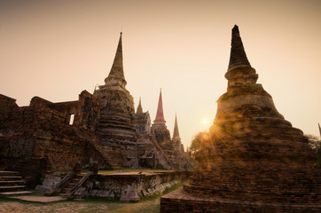 emple ruins at Ayutthaya in Thailand[Wat Phra si sanphet]