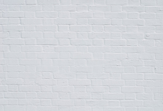 Brick Wall With White Whitewashing Close Up