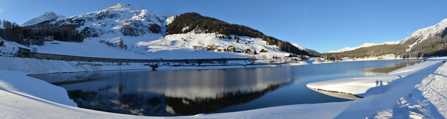 Sunset on Davos in Switzerland - 85494150