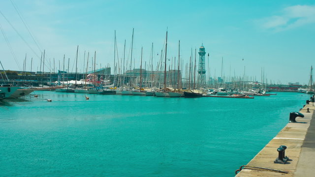 Port Vell promenade Barcelona
