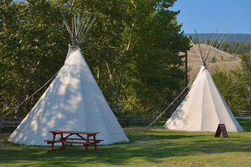 Tipi Zelte in British Columbia, Kanada