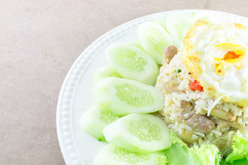 Fried rice with pork and fried egg