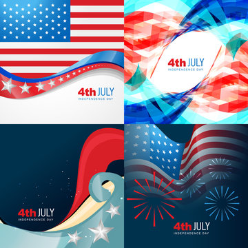 vector collection 4th of july american independence day backgrou