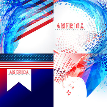 stylish american flag design set