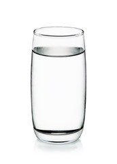 Cool water with glass isolated on the white background