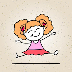 hand drawing happy kids