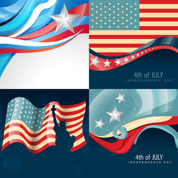 set of creative american flag background