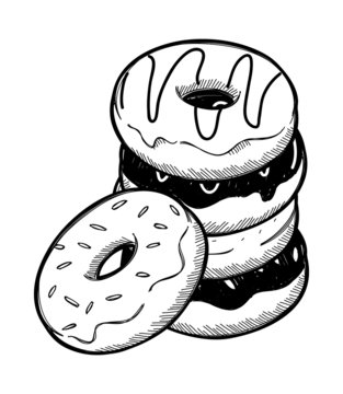 recommend clip art: Stack of dough nut isolated on white background