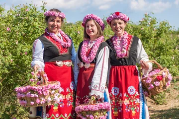 Girls posing during the Rose picking festival in Bulgaria © nikolay100