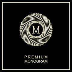 Stylish  graceful monogram ,  logo design in Art Nouveau style