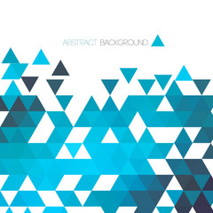 Abstract blue geometric background with triangle. Vector 