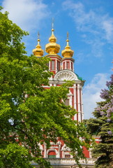Fototapeta na wymiar Ancient Church of the Novodevichy Monastery in Moscow