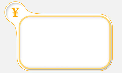 Abstract frame for your text and the symbol of yen