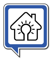 Logo maison et éclairage.