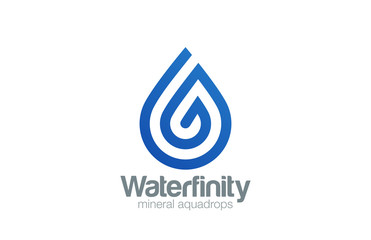 Water drop Logo aqua vector template line art style...Waterdrop