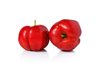 Barbados cherry isolated on white.