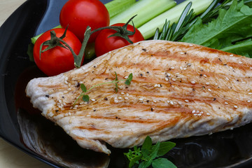 Grilled turkey steak