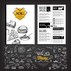 Restaurant cafe menu, template design. Food flyer.