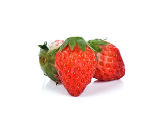 Fresh strawberries isolated on white background